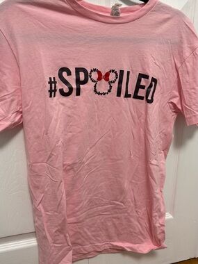 Disney Pink #SPOILED Graphic Tee with Red Bow Detail